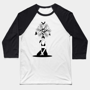 Girl with crows Baseball T-Shirt